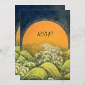 天照大神（アマテラス） , 太陽の女神 , 黄緑黒 招待状 (正面/裏面)