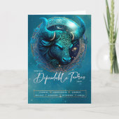 天牛シンボルファンタジータウロス標識誕生日 カード (正面)