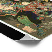 天狗と戦う武士1866年頃 ポスター (角)