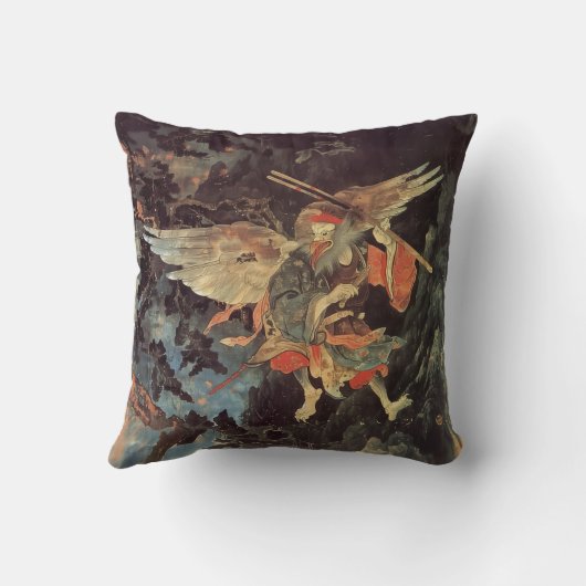 天狗日本の民俗装飾用クッション クッション (裏面)