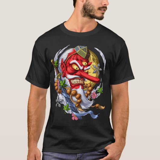 天狗 日本の悪魔 Tシャツ (正面)