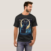 天猫Tシャツ – Mystic Moon & Stars Under Tシャツ (正面フル)