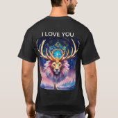 天獅子牡鹿：神話の融合 Tシャツ (裏面)