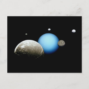 天王星と衛星NASA惑星 ポストカード
