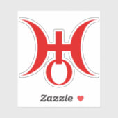 天王星のシンボル(赤) シール (シート)