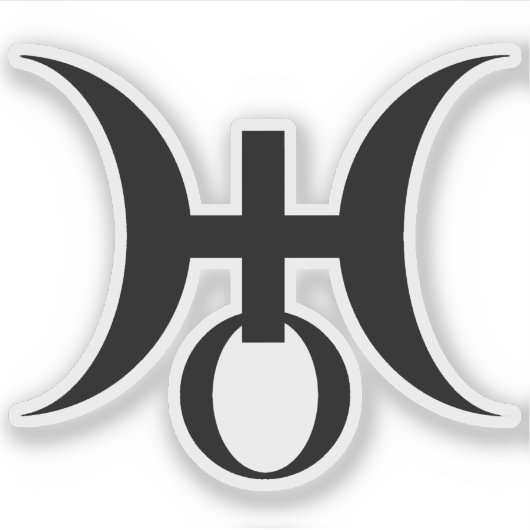 天王星のシンボル(黒) シール (正面)