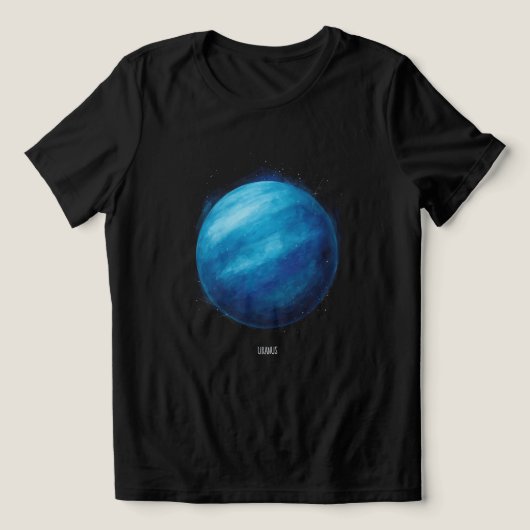 天王星プラネットアートワーク – コズミック宇宙イラストレーション トライブレンドＴシャツ (デザイン正面)