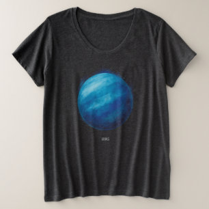 天王星プラネットアートワーク – コズミック宇宙イラストレーション プラスサイズTシャツ