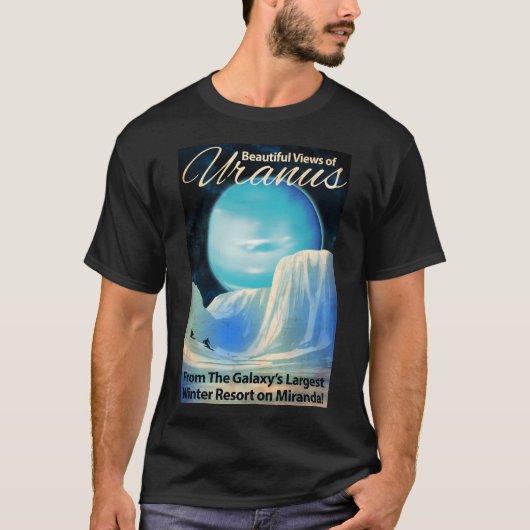 天王星レトロ宇宙アート Tシャツ (正面)