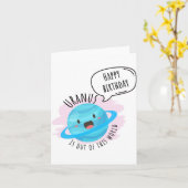 天王星外おもしろい誕生日 カード (黄色い花)