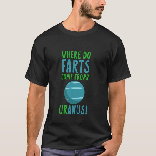 天王星来どこから!天文学おもしろい Tシャツ (正面)