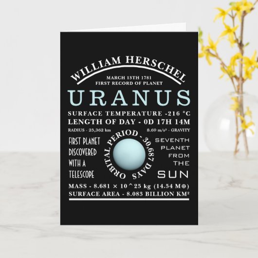 天王星詳細天文学 カード (黄色い花)