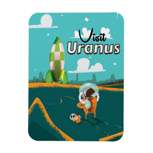天王星 ビンテージ カートゥーン 旅行ポスター マグネット (縦)