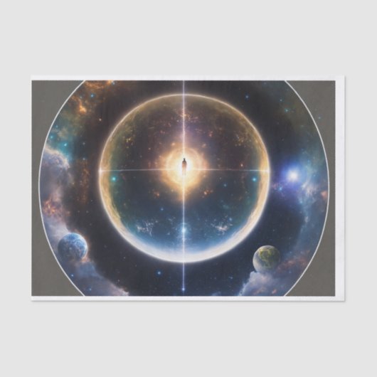 「天球の重力：ブラックホール宇宙タイムエンブレム」 薄葉紙 (正面)