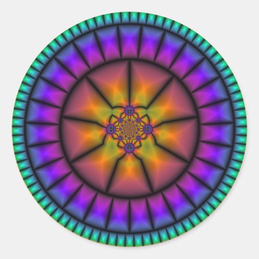 天球モザイク ラウンドシール (正面)