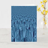 天球壮麗：虹色ブルーバラデザイン カード (黄色い花)