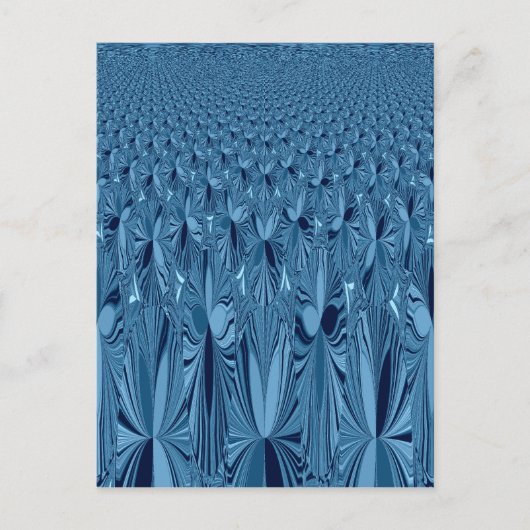 天球壮麗：虹色ブルーバラデザイン ポストカード (正面)