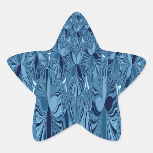 天球壮麗：虹色ブルーバラデザイン 星シール (正面)