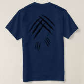 天生人形、狼の運命 - ゴシック・ウェアウルフの爪デザイン Tシャツ (デザイン裏面)