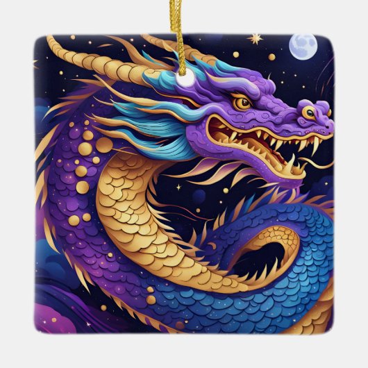 天界のドラゴンの装飾 セラミックオーナメント (正面)