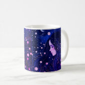 天界の女性 女神 月 星 空 コーヒーマグカップ (正面右)