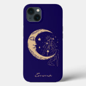 天界の女性 月と星、ボホ、エレガントゴールド Case-Mate iPhoneケース (裏面)