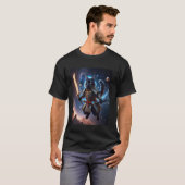 天界の波動を守護するアストラルサムライキャット Tシャツ (正面フル)