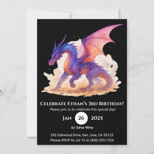 天界の炎竜 誕生日招待状 招待状 (正面)