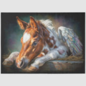 天界の翼を持つ子馬のハートブレスデコパージュ 薄葉紙 (正面)