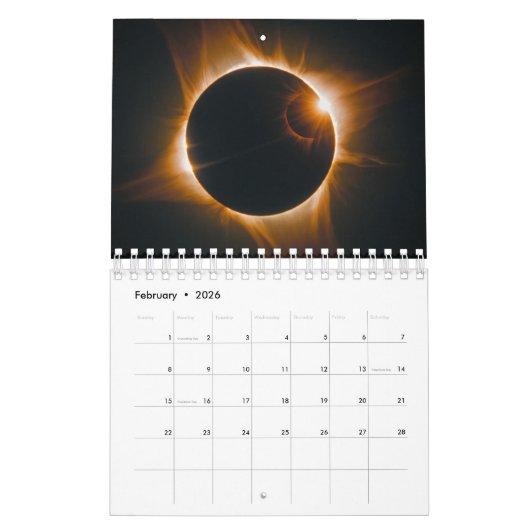 天疑問に思象:宇宙美しいの年 カレンダー (2月 2026)