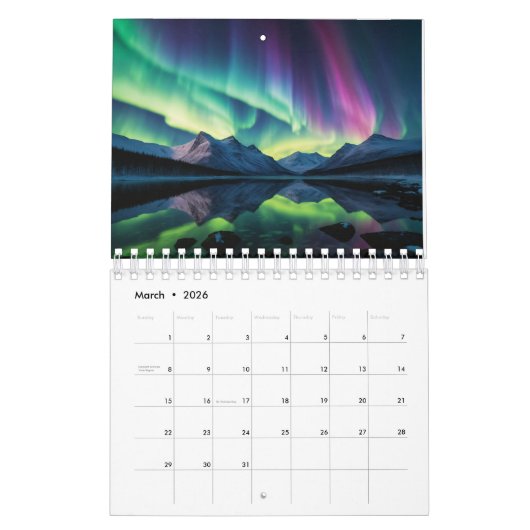 天疑問に思象:宇宙美しいの年 カレンダー (3月 2026)