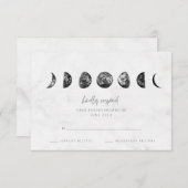 天白大理石ムーンフェイズウェディングRSVP 出欠カード (正面/裏面)