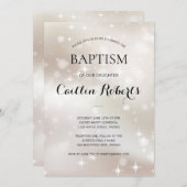 天白星金ゴールドバプテスマ《キリスト教》洗礼式や命名式 招待状 (正面/裏面)
