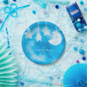 天白熱［赤熱］光を放つ星とムーンブルースカイシャワー ペーパープレート (パーティー)