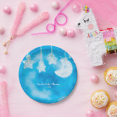 天白熱［赤熱］光を放つ星とムーンブルースカイシャワー ペーパープレート (パーティー)