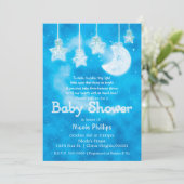 天白熱［赤熱］光を放つ星ムーンブルースカイベイビーシャワー 招待状 (スタンド正面)