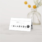 天白黒三日月結婚相 プレイスカード (正面)