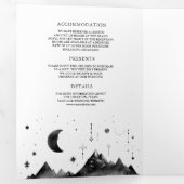 天白黒三日月結婚相 三つ折り招待状 (内部最初)