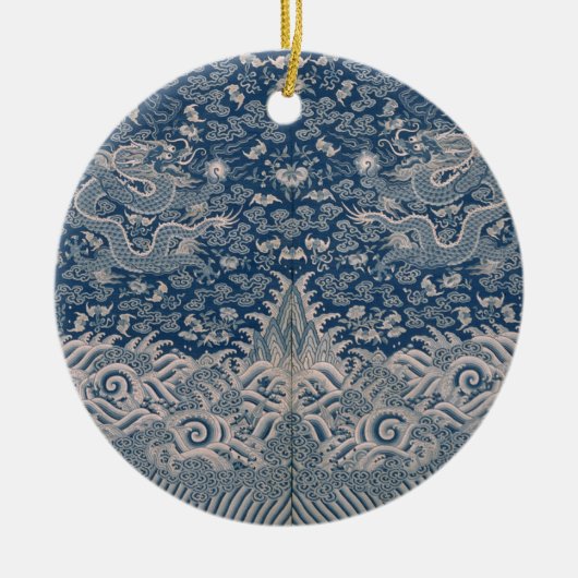 天皇ドラゴンデザイン詳細19世紀中国 セラミックオーナメント (正面)