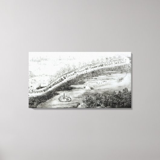 天皇陛下と護衛離れの キャンバスプリント (正面)