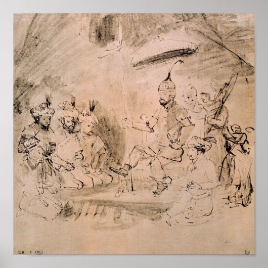 天皇陛下の御座に臨む ポスター (正面)