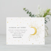 天真夜中のシルバー結婚スターズ 箔招待状 (立ち正面)