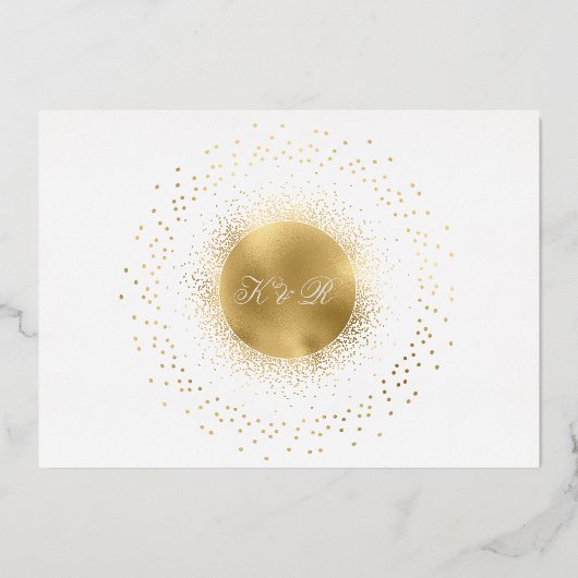 天真夜中のシルバー結婚スターズ 箔招待状 (裏面)