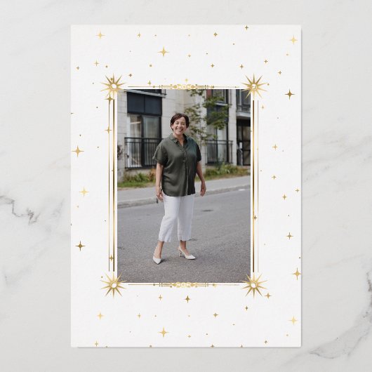 天真夜中の星お祝い 箔招待状 (裏面)