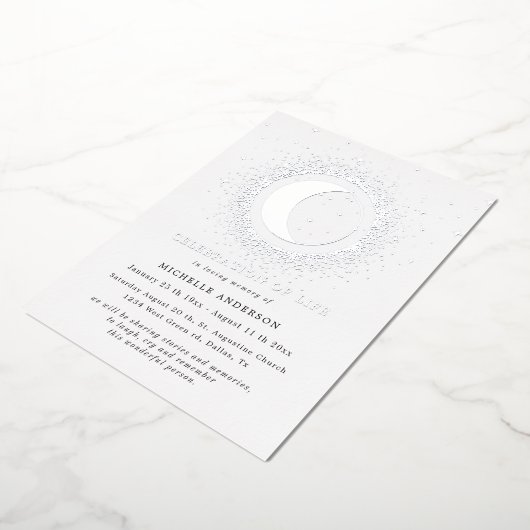 天真夜中の星の生命箔のお祝い 箔招待状 (回転した状態)