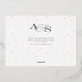 天真夜中の星月日結婚の銀 箔招待状 (裏面)