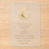 天真夜中の星結婚の アクリル招待状 (正面)