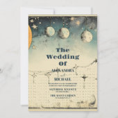 天真夜中の星結婚の 招待状 (正面)