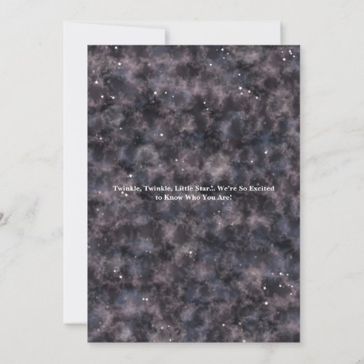 天真夜中の赤ちゃんシャワー男の赤ちゃん水色 招待状 (裏面)