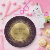 天真夜中の金ゴールド ペーパープレート (パーティー)